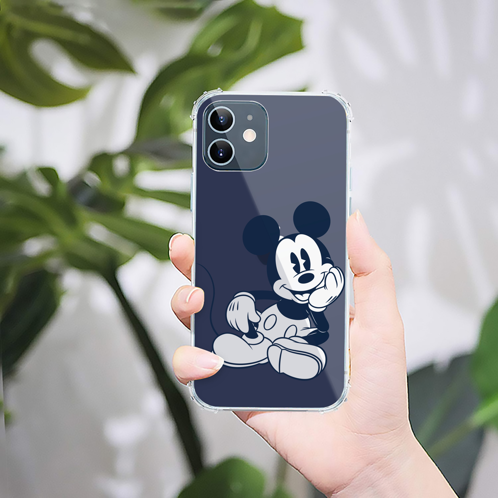 （画像用） ミッキーマウス Mickey Mouse 【iPhone 12シリーズ対応】透明スマホケース（クリアソフトケース）